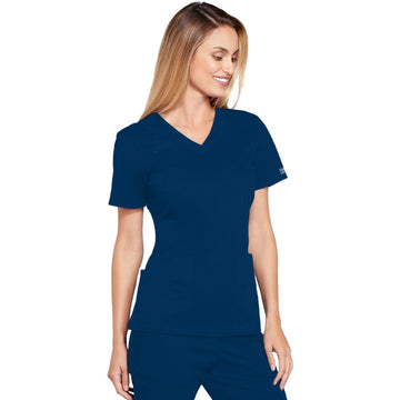 Blouse Médicale Femme Manches Courtes Core Stretch – CHEROKEE - Bleu marine
