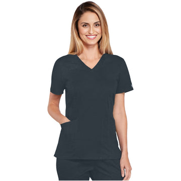 Blouse Médicale Femme Manches Courtes Core Stretch – CHEROKEE - Gris