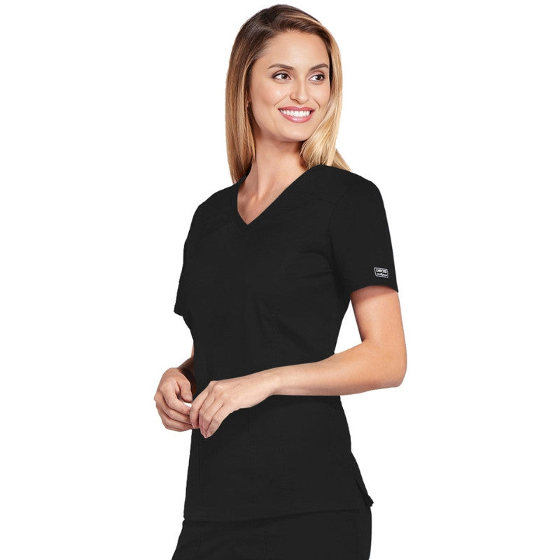 Blouse Médicale Femme Manches Courtes Core Stretch – CHEROKEE - Noir