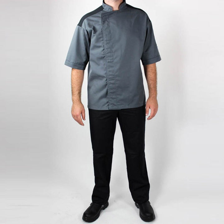 Veste de Cuisine grise épaule aérée  manches courtes - MANELLI