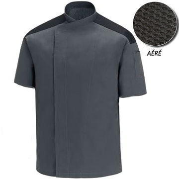 Veste de Cuisine grise épaule aérée  manches courtes - MANELLI