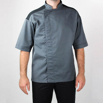 Veste de Cuisine grise épaule aérée  manches courtes - MANELLI
