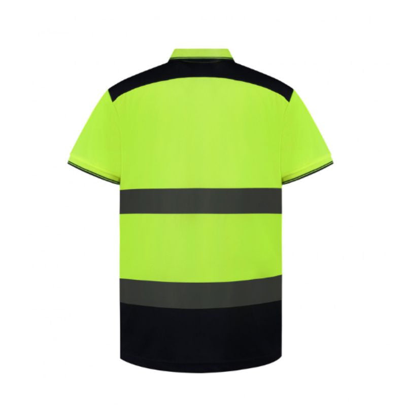 Polo haute visibilité jaune tissu en maille respirante Toptex