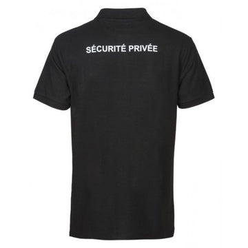 Polo de Sécurité Privée Sérigraphie Rétro Réfléchissante Coton noir - CITYGUARD