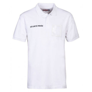 Polo de Sécurité Privée Sérigraphie Rétro Réfléchissante Coton blanc- CITYGUARD