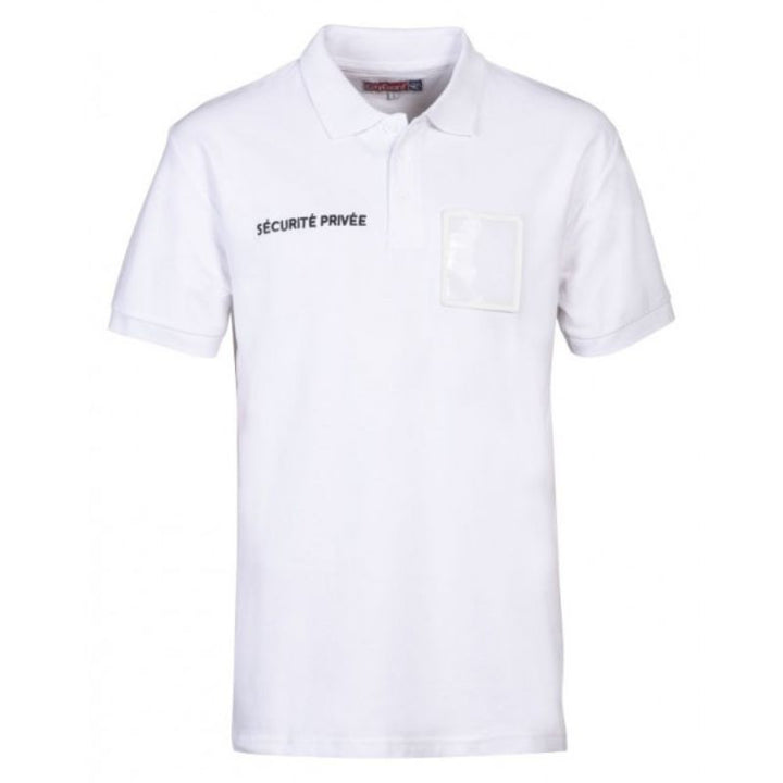 Polo de Sécurité Privée Sérigraphie Rétro Réfléchissante Coton blanc- CITYGUARD