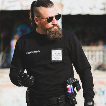 Sweat-shirt de Sécurité Privée Sérigraphie Rétro Réfléchissante Noir – CITYGUARD