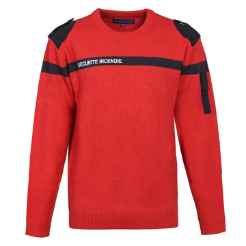 Pull de Sécurité Incendie Manches Longues Acrylique/Laine Rouge – CITYGUARD