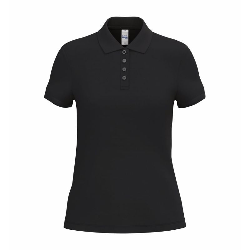 Polo de Service Piqué Femme Manches Courtes NOIR