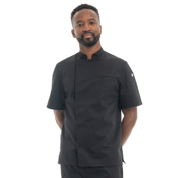 Veste de Cuisine MC Homme Savoie Noir Made in France - MANELLI