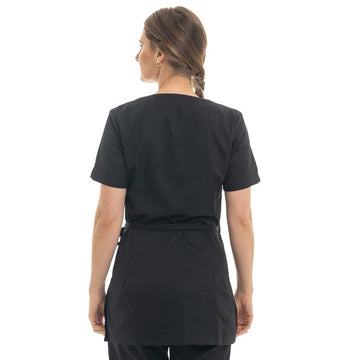 Dos Blouse Esthéticienne Femme Lorraine Noire Made in France - MANELLI