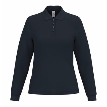 Polo de Service Piqué Femme Manches Longues bleu marine
