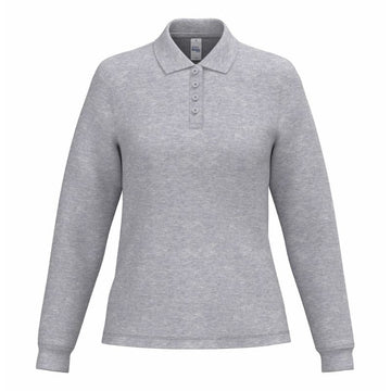 Polo de Service Piqué Femme Manches Longues gris clair