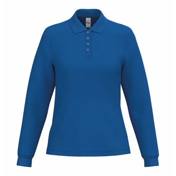 Polo de Service Piqué Femme Manches Longues bleu royal