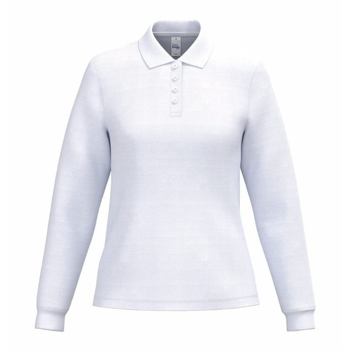 Polo de Service Piqué Femme Manches Longues blanc