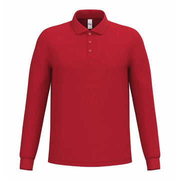 Polo de Travail Piqué Homme Rouge  Manches Longues - IDEAL BASIC BRAND