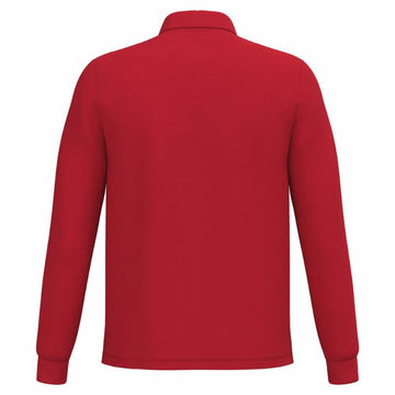 dos Polo de Travail Piqué Homme Rouge  Manches Longues 