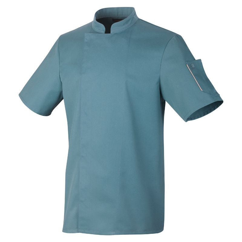 Veste de Cuisine Homme Manches Courtes Nero Bleu Lagon – ROBUR