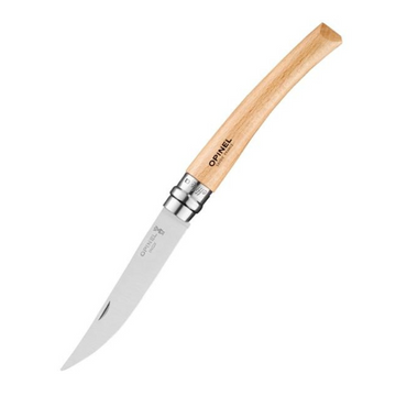 Couteau professionnel de cuisine – Effilé N°10 – Lame inox 10 cm – Manche bois hêtre – OPINEL