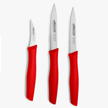 Set de 3 couteaux Office Rouge Blister