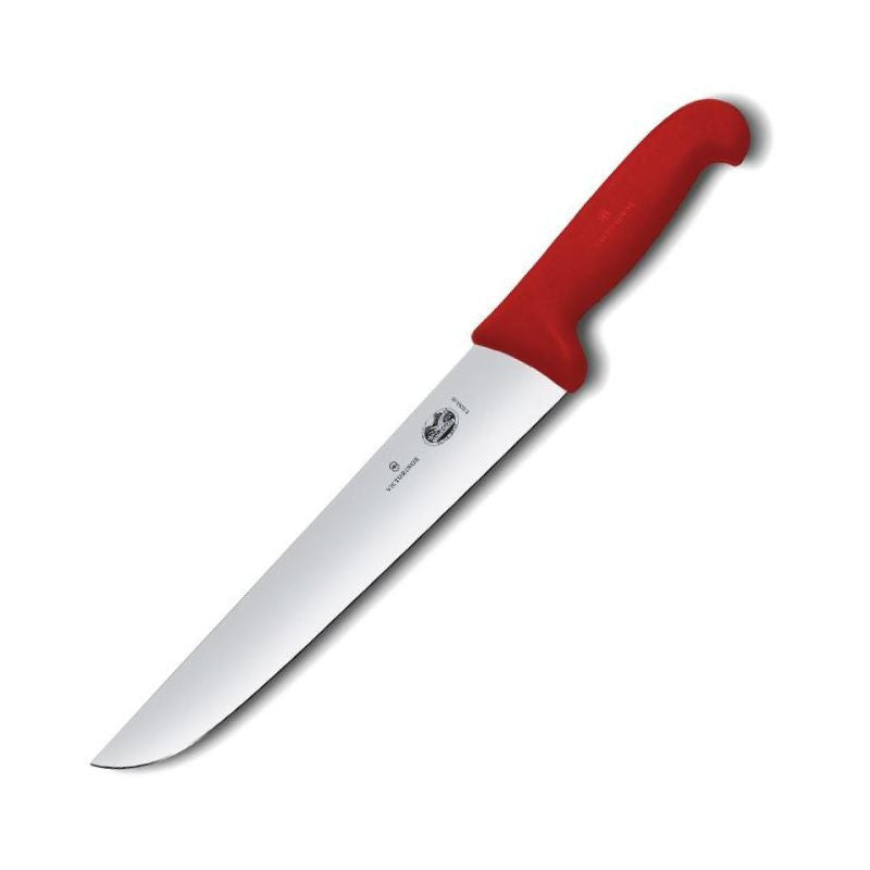 Couteau de Boucher Lame 31cm Manche Fibrox Rouge - VICTORINOX
