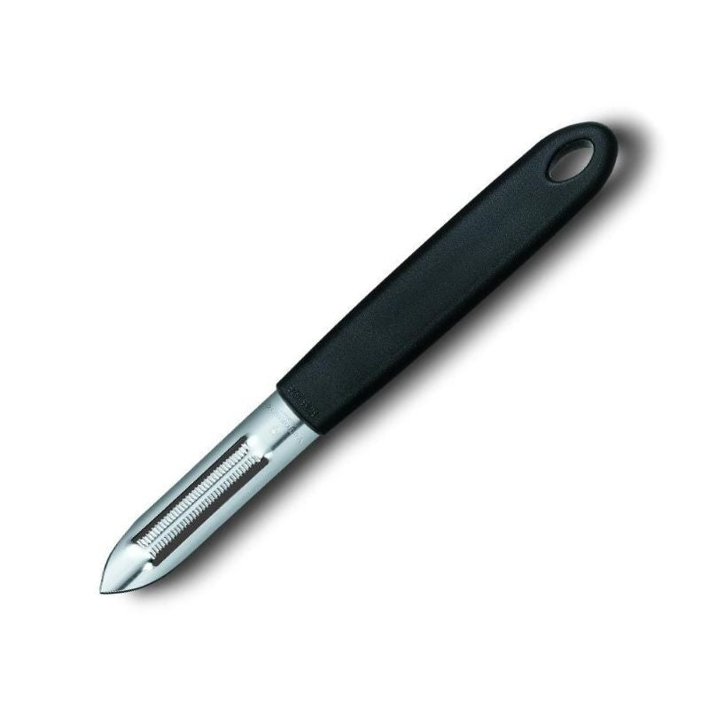 Éplucheur de Cuisine Deux Fentes à Dents Inox Manche noir - VICTORINOX