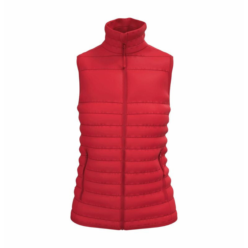 Bodywarmer Femme Matelassé Poches Multiples ROUGE - IDEAL BASIC BRAND