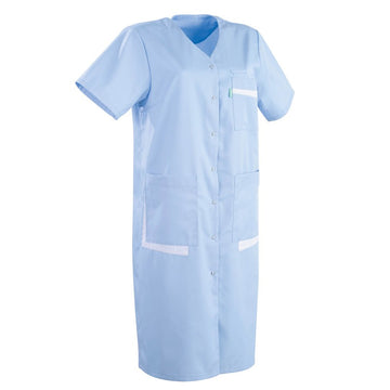 Blouse medicale longue bleue manches courtes pas cher confort