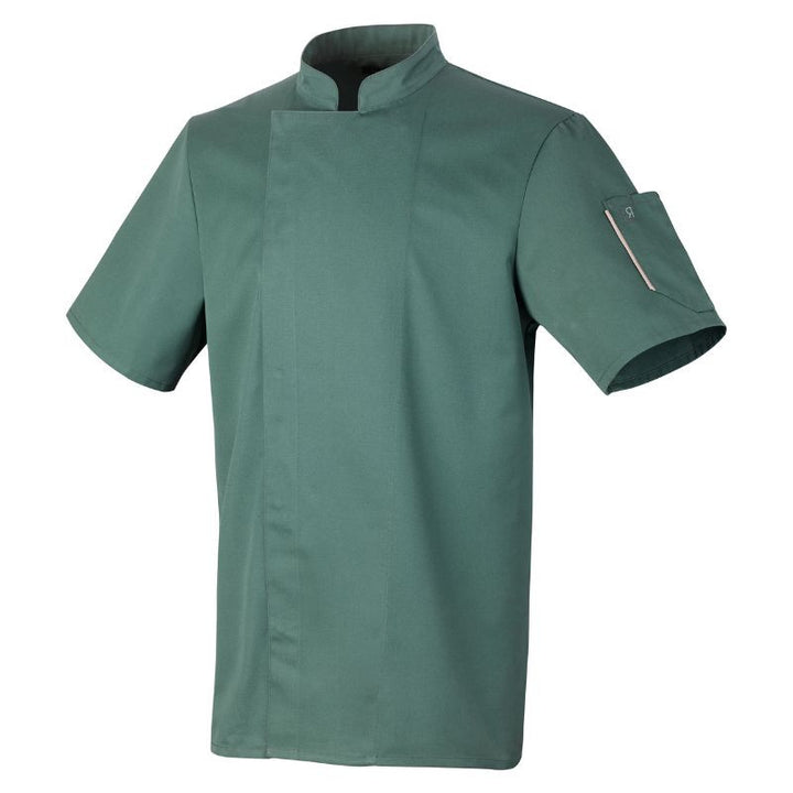 Veste de Cuisine Homme Manches Courtes Nero Vert Sauge – ROBUR