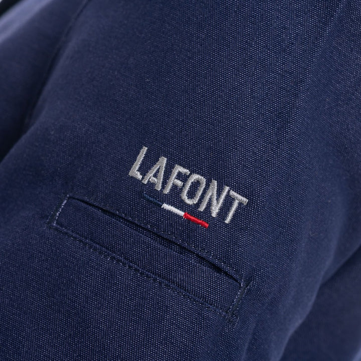 Logo lafont sur une veste de cuisine femme