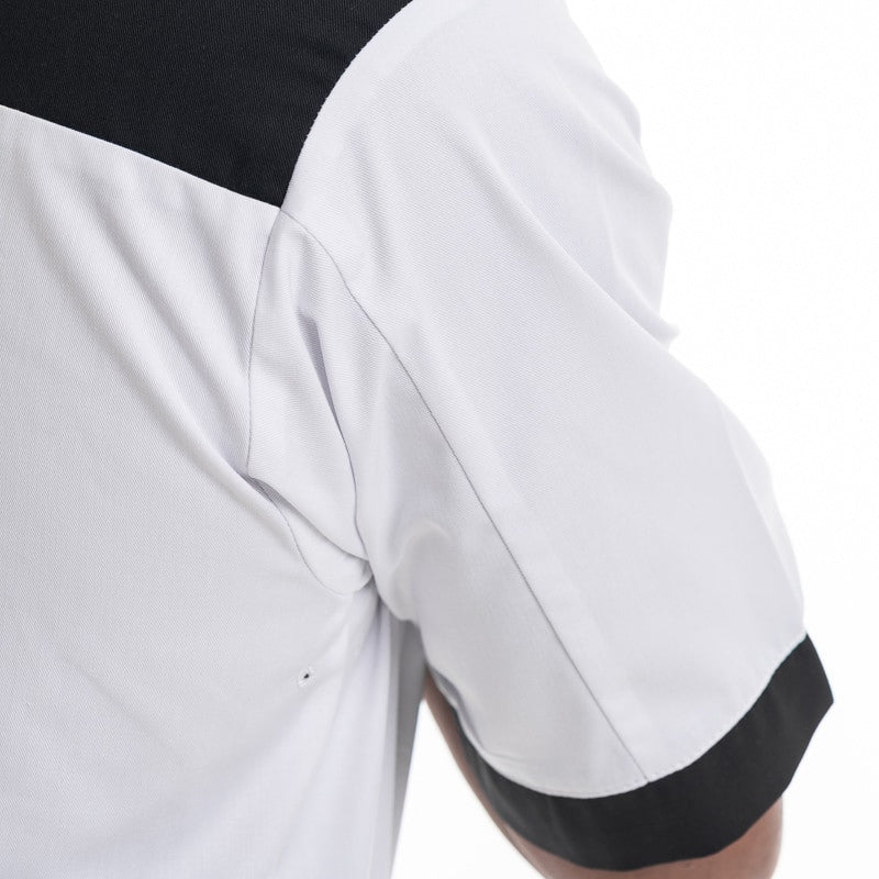 détails veste de cuisine black master