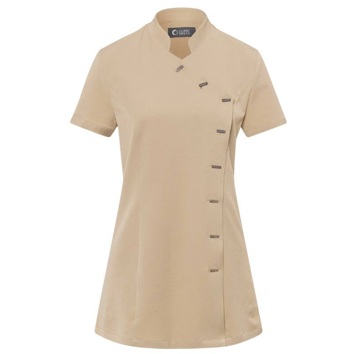 Blouse Esthéticienne Femme Manches Courtes BEIGE - CLINIC DRESS