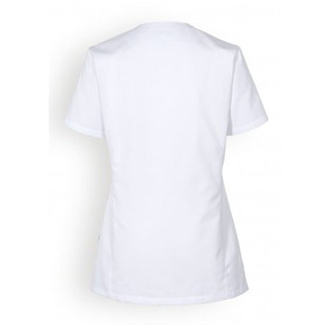 dos blouse medicale blanche promotion manches courtes femmes