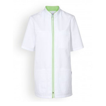 tunique medicale blanche et verte femme manches courtes