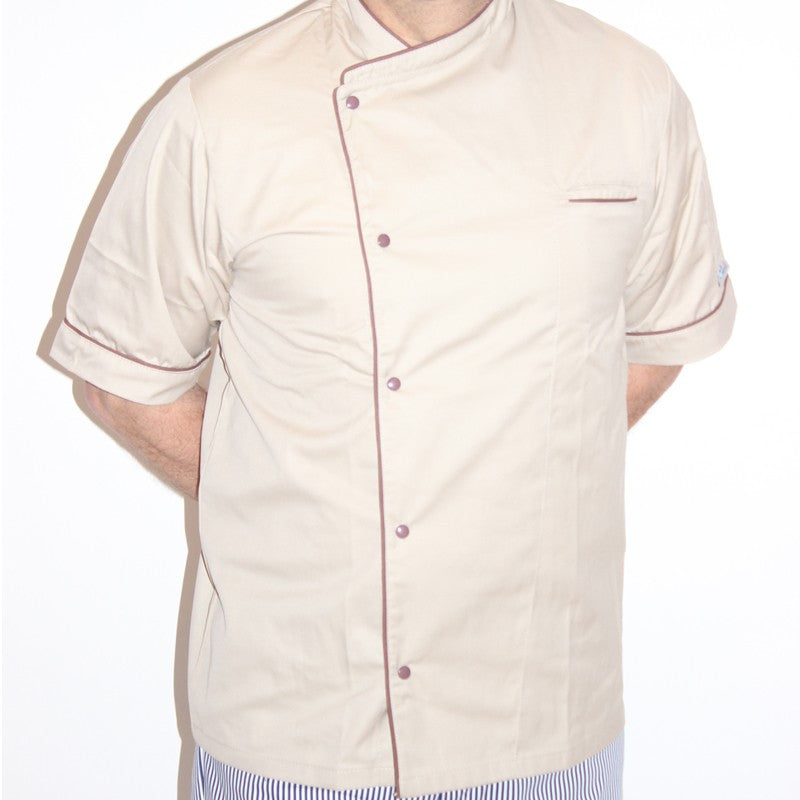 Veste de cuisine beige chocolat