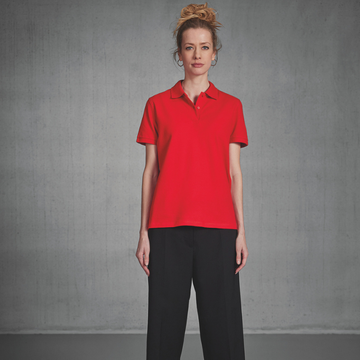 polo de travail femme rouge manches courtes 