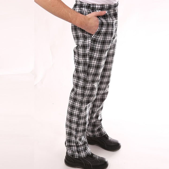 Pantalon de Cuisine Carreaux Noir promotion