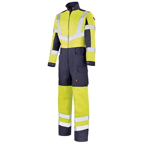 Combinaison de travail fluo JAUNE HIVI/MARIN 5HVJ82CP