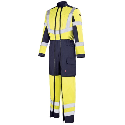 Combinaison de travail fluo JAUNE HIVI/MARIN 5HVG80CP