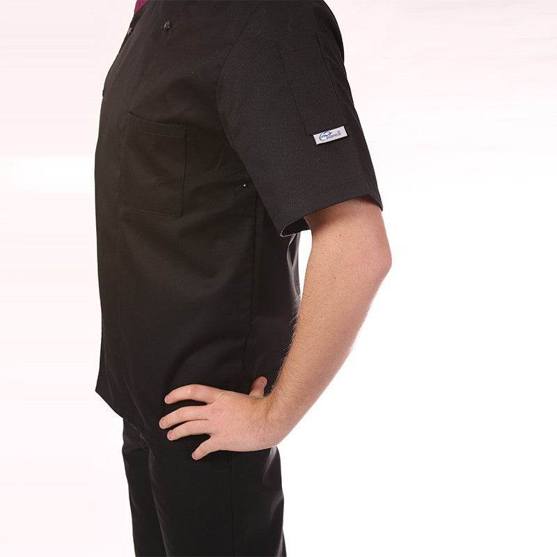 Veste de cuisine cintrée col aubergine