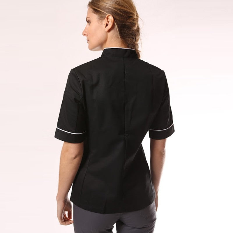 Veste de cuisine femme liseré blanc MC déstockage 