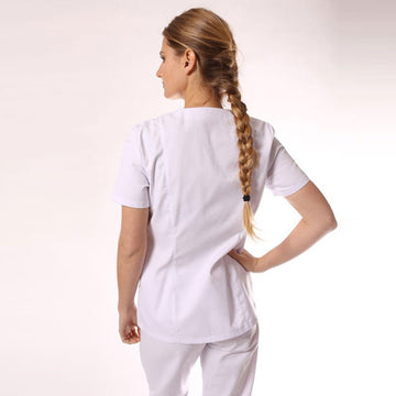 Blouse médicale fermeture éclaire couleur manche courte promo confortable  pas cher