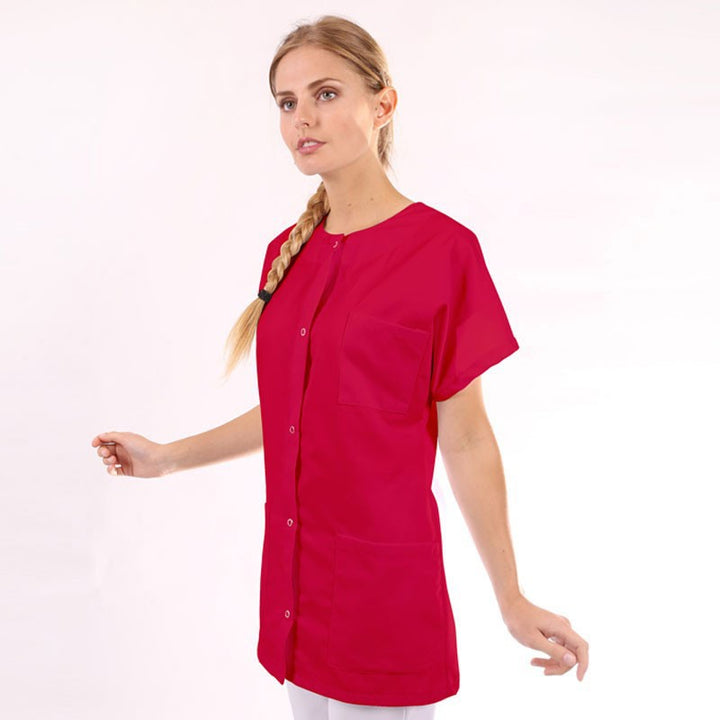 Blouse médicale rose  femme manche courte promotion confortable pas cher