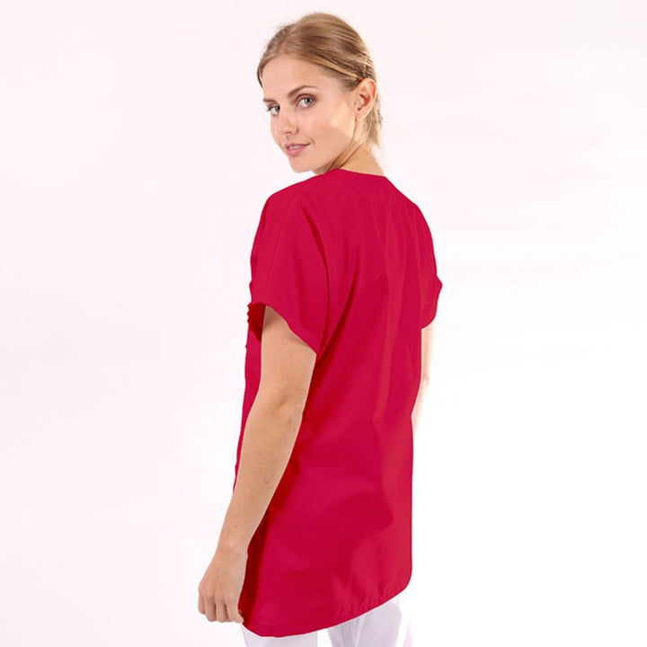 Blouse médicale rose  femme manches courtes promo confort pas cher