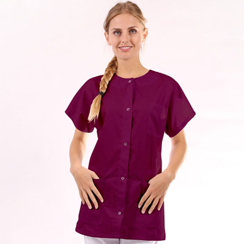 Blouse médicale femme prune manches courtes promotions confortables pas cher