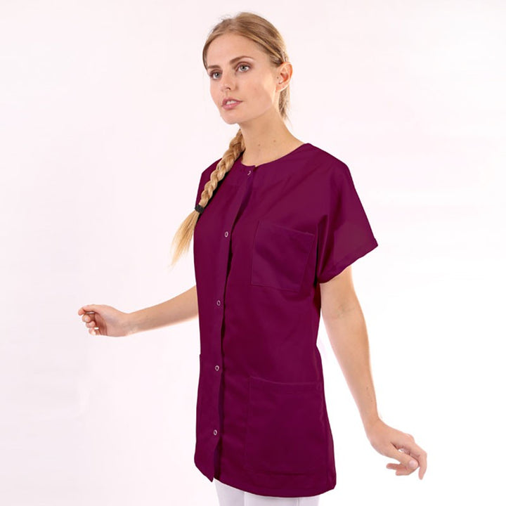 Blouse médicale femme prune manche courte promotion confortable pas cher