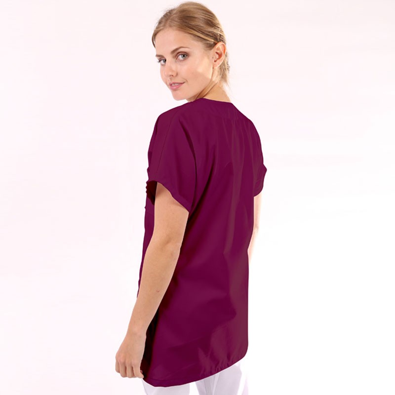 Blouse médicale femme prune manches courtes promo confort pas cher