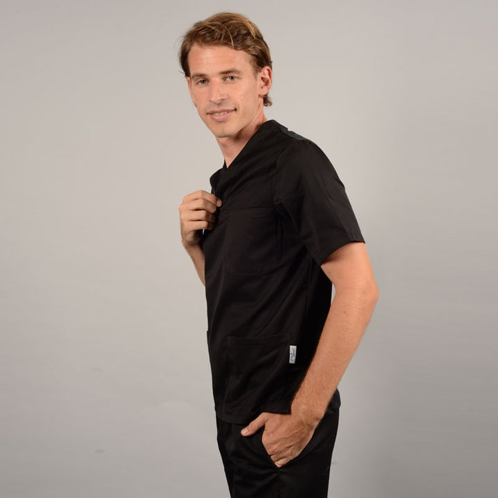 Tunique Medicale Noire Col V aérée