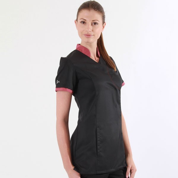 Blouse clemix cintrée 2LIN Noire et Rose cassis