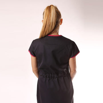 Blouse de Travail Noire Fuchsia dos